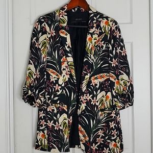Zara Floral Silk Effect Blazer